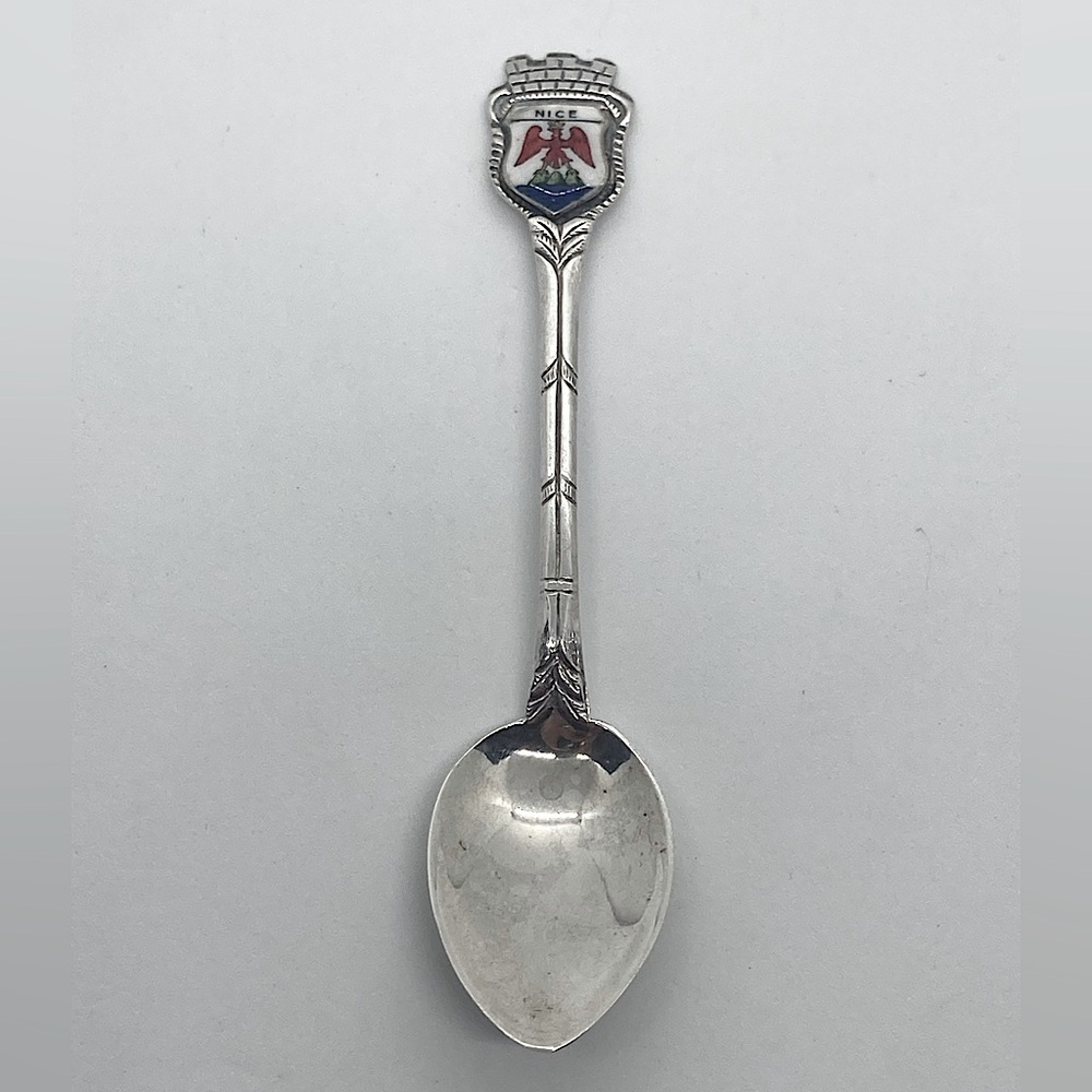 Vtg Antiko 800 Silver Nice France Mini Souvenir Spoon Sugar Spoon / 4”